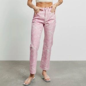 BDG Cowboy Straight Jeans- Pink Snakeskin Print
